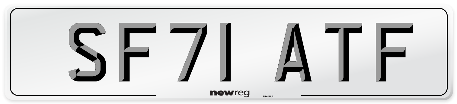 SF71 ATF Number Plate from New Reg